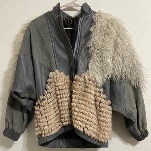 Unique Vintage Leather and Wool Coat